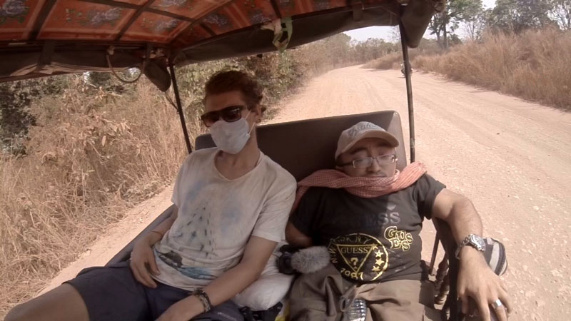 Mitch St. Pierre traversing the Cambodian countryside