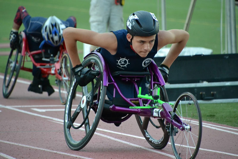 Jason Robinson competing in a race